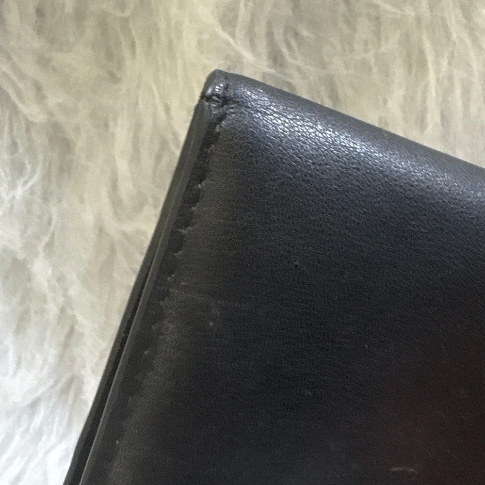 Hissimo Mens Black Bifold Wallet Leather ID Window Card Slots Minimalist